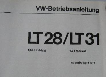 Volkswagen VW LT25 LT31 - Betriebsanleitung