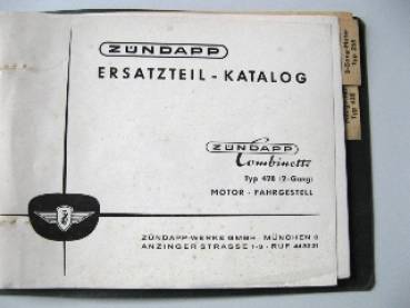 Zündapp 428 Combinette - Ersatzteilliste 1959