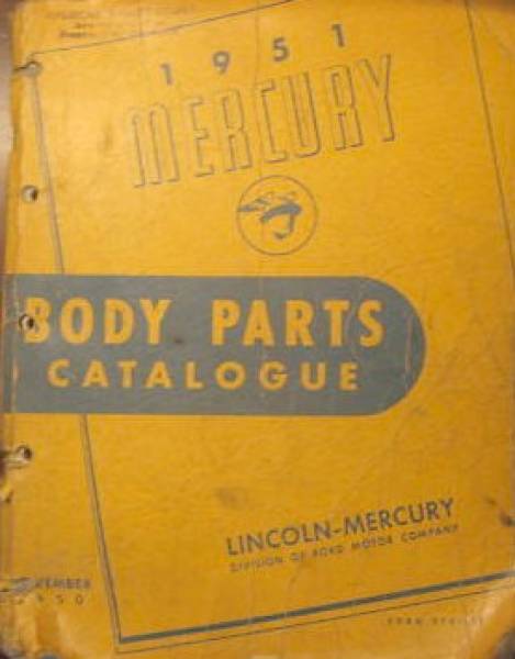 Lincoln Mercury - Karosserie Teile Ersatzteilliste 1951