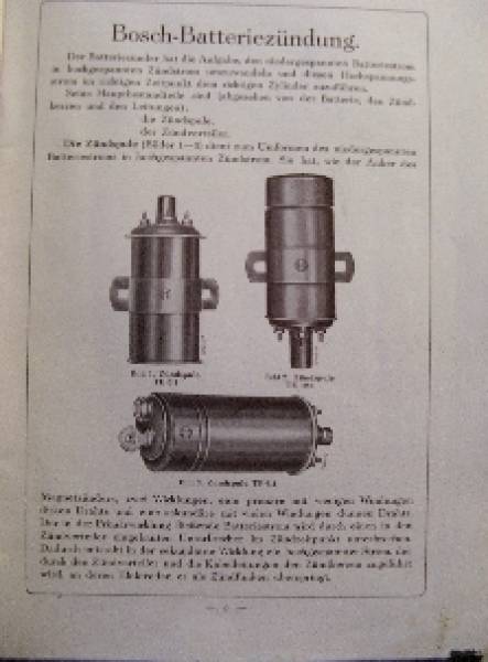 Bosch - Batteriezündung für Motorwagen 1935