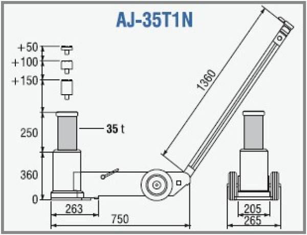 TDL - Lufthydraulischer Heber 35 t. - AJ-35T1N