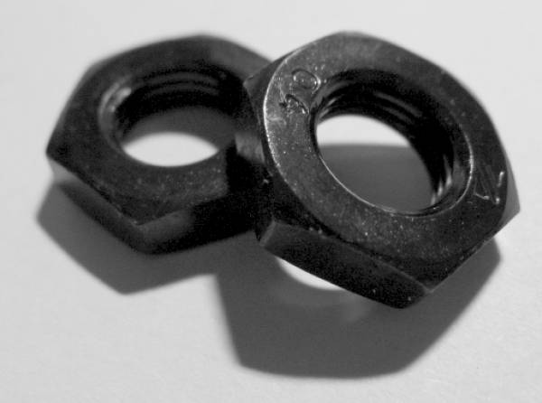 Hexagon nuts M10x1,0 fine pitch flat - black anodized